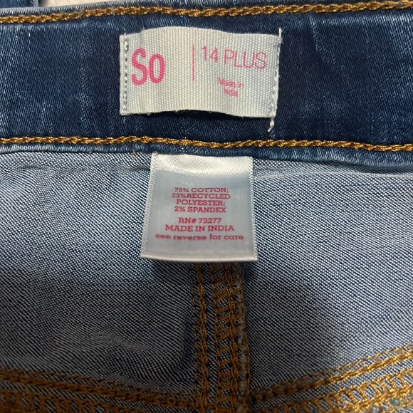 Girls SO Size 14 Plus Denim Jeggings - Picture 3 of 5
